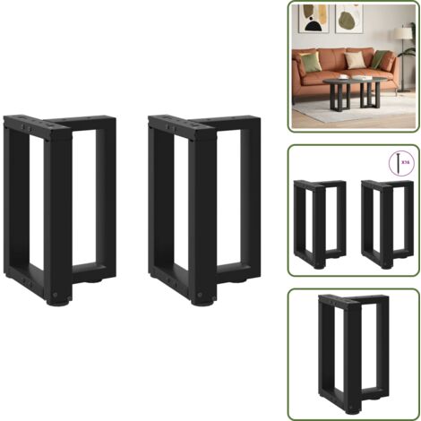 Gambe per tavolo - vidaXL Gambe per Tavolino da Caffè a Forma di T 2 pz Nere 38x25x(42-43) cm Acciaio - Gambe per panca
