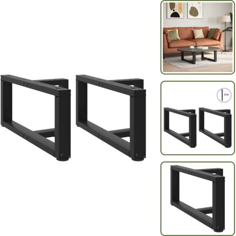 Gambe per tavolo - vidaXL Gambe per Tavolino da Caffè a Forma di T 2 pz Nere 60x25x(30-31) cm Acciaio - Gambe per scrivania