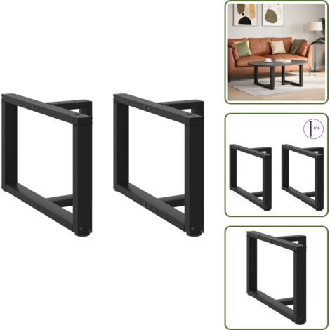 Gambe per tavolo - vidaXL Gambe per Tavolino da Caffè a Forma di T 2 pz Nere 60x25x(42-43) cm Acciaio - Gambe per scrivania