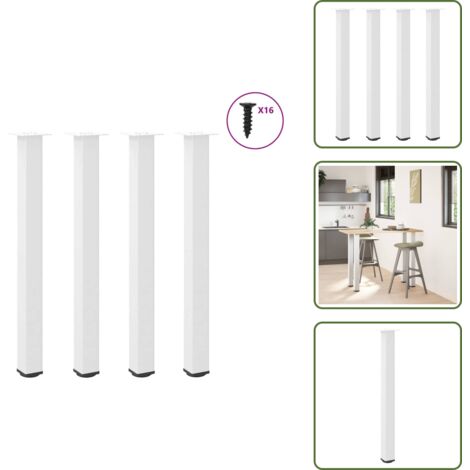 Gambe per tavolo - vidaXL Gambe per tavolo da bar 4 pz bianche 90-92 cm in acciaio - Gambe per bar in acciaio