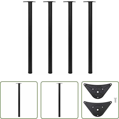 Gambe regolabili -  Gambe Tavolo 4 pz Regolabili Nere 1100 mm