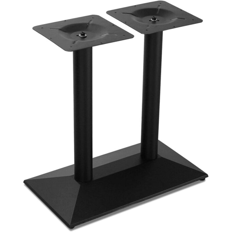 Image of Gojoy - Gambe Tavolo 72cm con Doppie Colonne, Base in Acciaio, Piastra di Base Rettangolare, Tavolo Bistrot, Base Nera