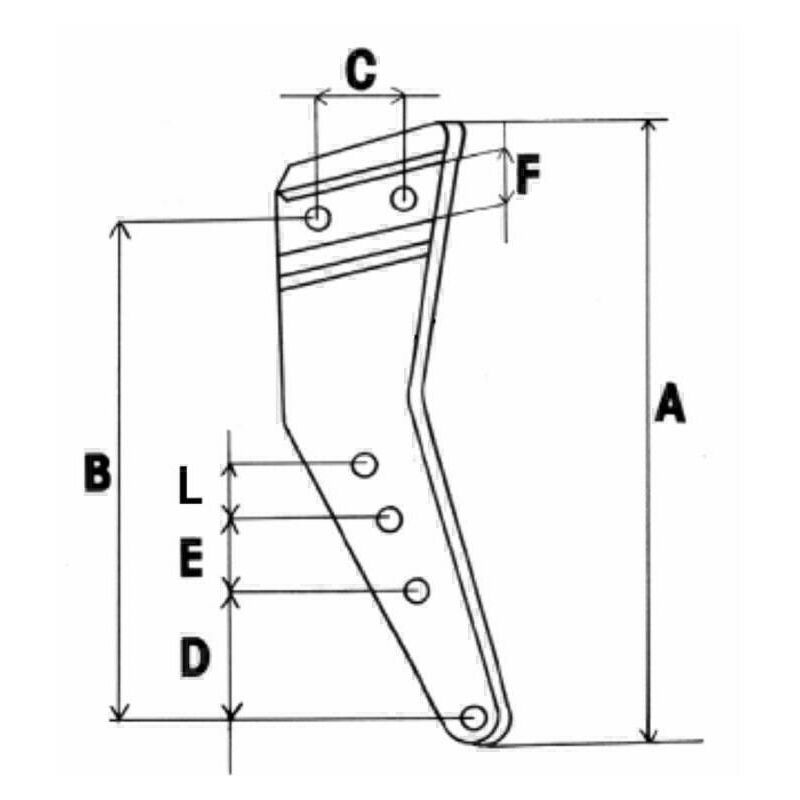 Image of Gambo per corpo aratro adattabile alla produzione Sogema m 38-40 basso anteriore scalpello interno dx CP1124