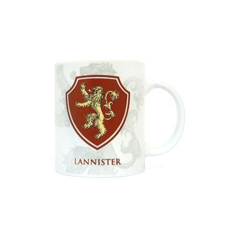 Game of Thrones - Mug en céramique Bouclier des Lannister (SD Toys SDTHBO02092) Mug en céramique Bouclier des Lannister, céramique, blanc, 9 cm