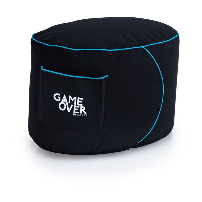 Game Over - Repose Pied Pouf De Jeu, repose-pieds de jeu résistant à l'eau, repose-pieds ergonomique d'intérieur et d'extérieur 60x42x40 cm, poches
