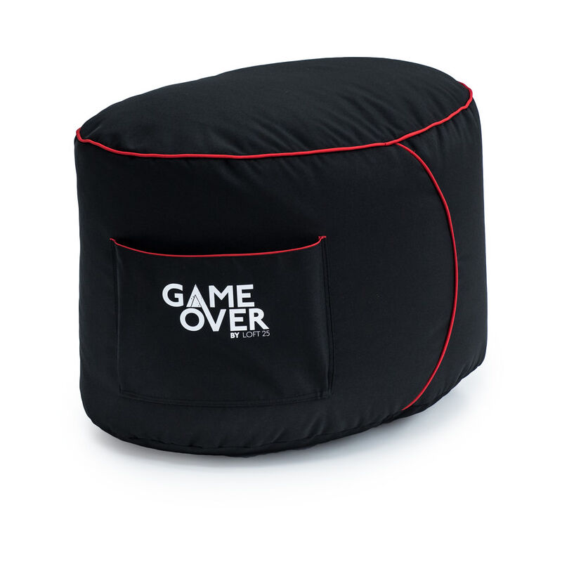 Game Over - Repose Pied Pouf De Jeu, repose-pieds de jeu résistant à l'eau, repose-pieds ergonomique d'intérieur et d'extérieur 60x42x40 cm, poches