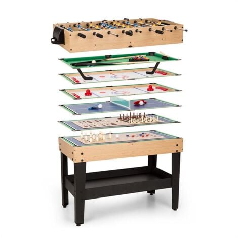 ONECONCEPT Game-Star Spieletisch mit 15 Spielen Multigame Ablagefach MDF