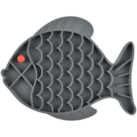 Gamelle anti-étouffement en silicone gris pour chiens et chats - Gamelle à alimentation lente