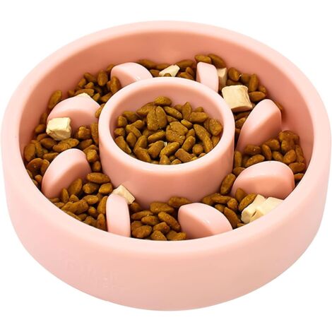 Gamelle Anti Glouton Chien Chat, Gamelle d'alimentation Lente pour Chiens, Gamelle Alimentation Antiderapante, Favorise Digestion Lente, pour Petit Moyen Gros Animal Domestique 153.5cm