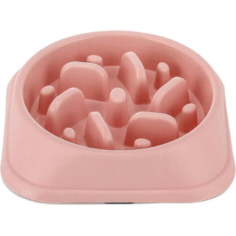 Gamelle Anti glouton Chien Gamelle d'alimentation Lente avec Base Antidérapante,Prolongez Le Temps d'alimentation pour Prévenir Diverses Maladies Causées par Une Alimentation Rapide (Rose)-Fei Yu
