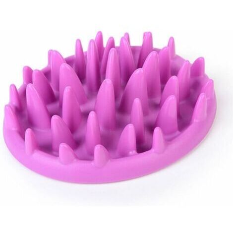 Gamelle anti-glouton pour chien et chat – Plastique violet – Ralentit la vitesse de consommation – Taille 26.5 x 23 x 7.5 cm