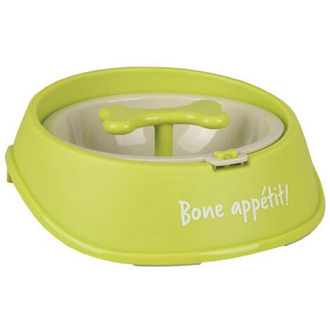Gamelle anti -glouton vert, ø 12,5 cm, 400 ML, pour chien - Flamingo