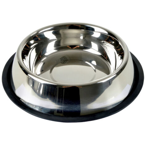 Gamelle Antidérapante Chien & Chat "Inox" 25cm Argent