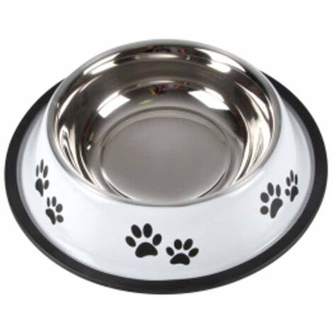 Gamelle Antidérapante Chien & Chat "Pattes" 25cm Blanc