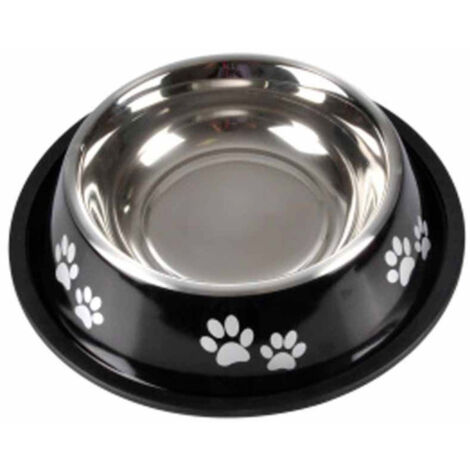 Gamelle Antidérapante Chien & Chat "Pattes" 25cm Noir