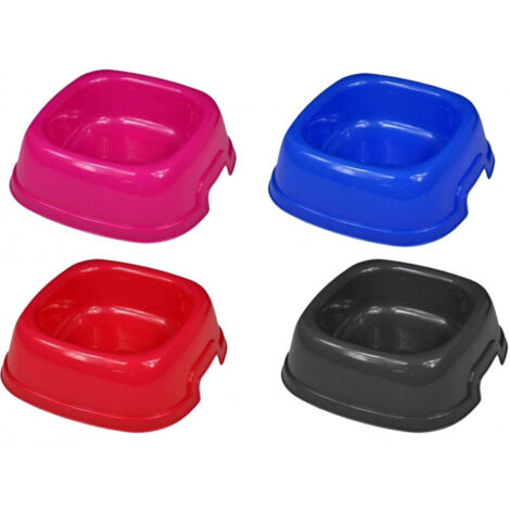 Gamelle Carrée En Plastique 22 X 22 X 7,5 Cm 0,73 L Pour Chiens, Animaux, Nourriture, Eau