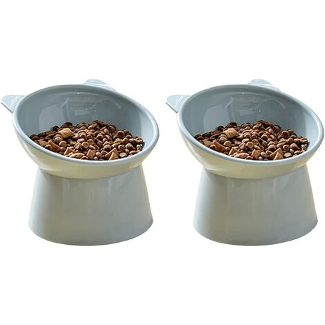 Gamelle Chat Gamelle Chien Gamelle Chat surélevée,Bol Anti Vomissement pour Chat,Bol de Nourriture et d'eau Antidérapant, pour Chat à Visage Plat Petit Chien (Bleu+ Bleu)