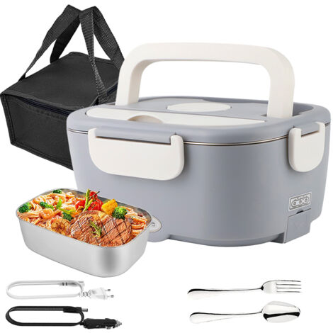 Gamelle Chauffante 12v 24v 220v Boite Chauffante Repas Pour Voiture Camion Bureau Travail 1.5L Lunch Box Chauffante Electrique Et Sac