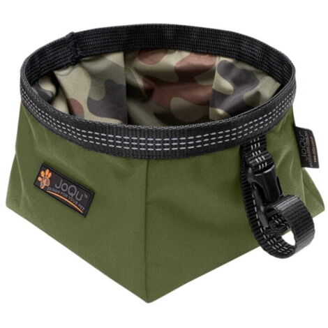 Gamelle de promenade JoQu® pour petits chiens, vert olive