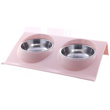 Gamelle de voyage rose en silicone avec récipient de rangement pour aliments pour chiens et chats