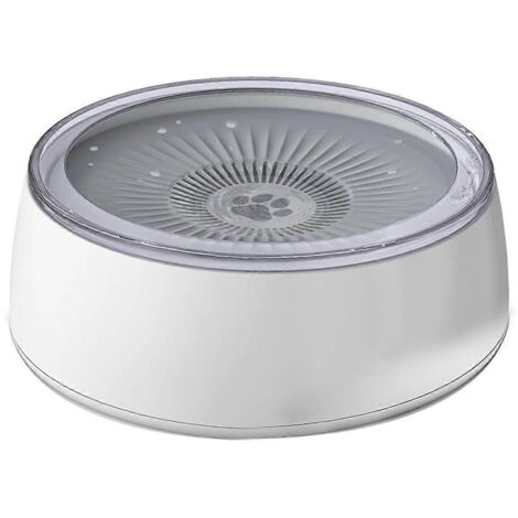 Gamelle d'eau anti-déversement pour chien de 3 L avec tapis anti-déversement, 101 oz, grise