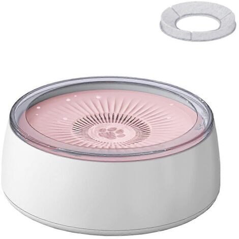 Gamelle d'eau anti-déversement pour chien de 3 L avec tapis anti-déversement, 101 oz rose