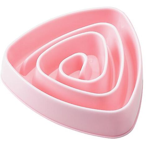 Gamelle d'entraînement Slow Food pour animaux de compagnie - Motif triangulaire, rose