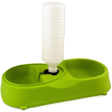 Gamelle Double 2 En 1 Pour Chiens Et Chats Avec Système De Remplissage D'eau Automatique