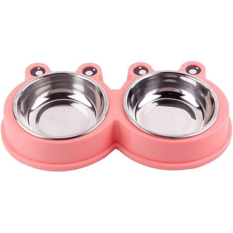 Gamelle double pour chat 2024, ensemble de gamelles en acier inoxydable pour chiens et autres animaux de compagnie.