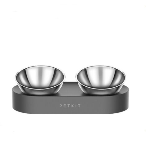 Gamelle Double pour Chat en Acier Inoxydable Surélevée Inclinée Antidérapante pour Animaux