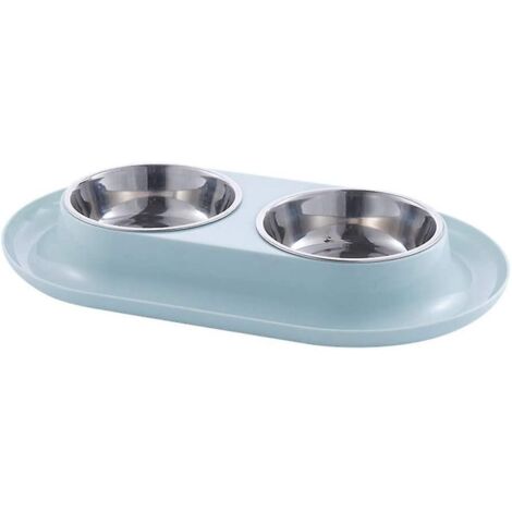 Gamelle double pour chien et chat, en acier inoxydable avec système anti-déversement (2024).
