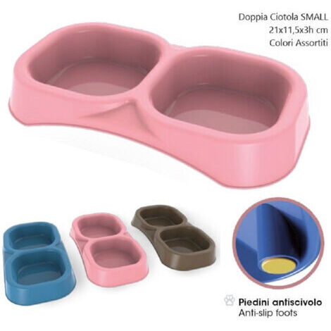 Gamelle Double Pour Chien Petite Antidérapante Pour Nourriture Et Eau Différentes Couleurs