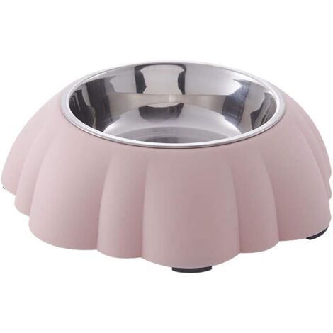 Gamelle en acier inoxydable en forme de citrouille pour chien et chat avec design anti-renversement pour nourriture et eau pour animaux de compagnie de petite taille 21,5 x 6,5 cm (rose)-Ensoleillé