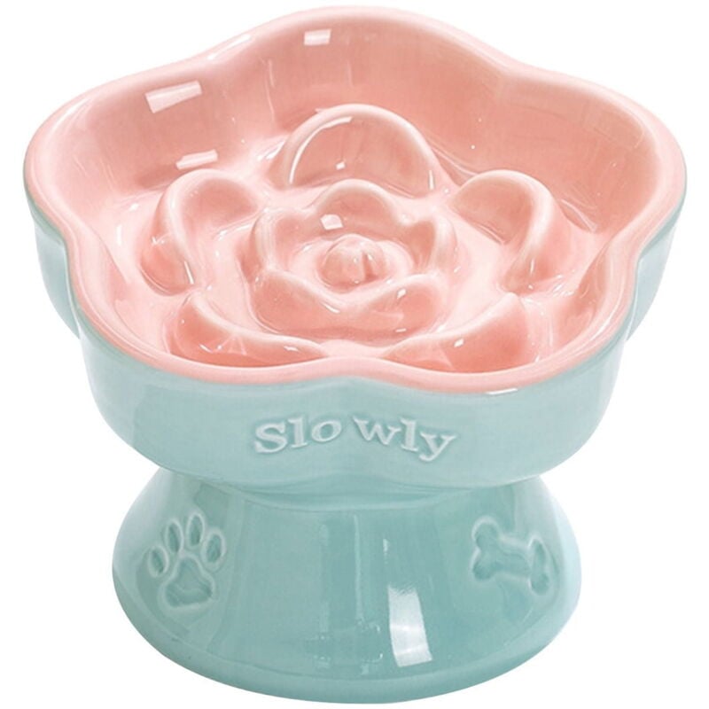 Feiyue - Gamelle en céramique pour chat à alimentation lente pour une alimentation plus saine et un risque de déglutition réduit. Conception facile à