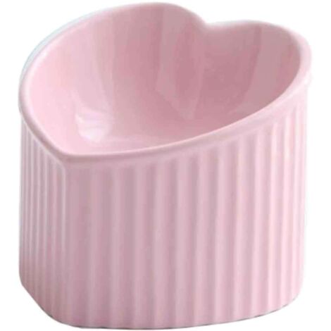 Gamelle en céramique pour chat, avec ouverture oblique et pieds hauts pour protéger le cou et les pattes. Idéale pour manger et boire. Anti-choc et anti-noircissement du menton.