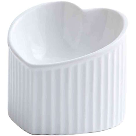 Gamelle en céramique pour chat, avec ouverture oblique et pieds hauts pour protéger le cou et les pattes. Idéale pour manger et boire. Anti-choc et anti-noircissement du menton.