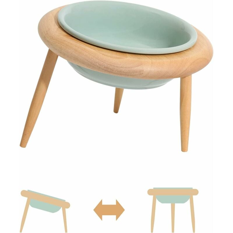Gamelle en céramique pour chat, gamelle réglable pour nourriture pour chat, gamelle surélevée et inclinée pour chat, fournitures pour animaux