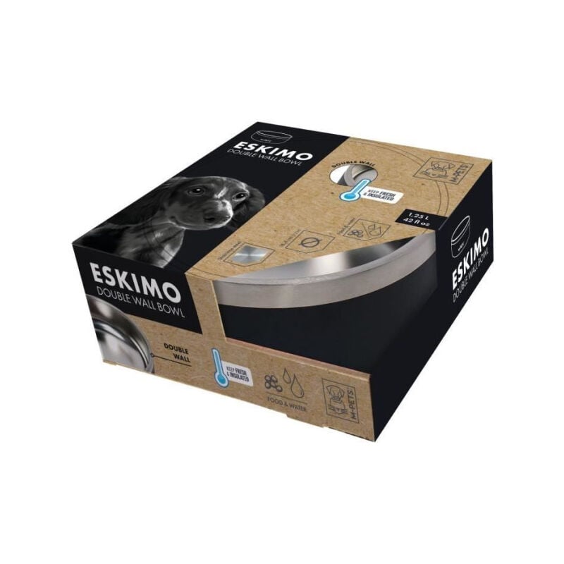 M Pets - Gamelle eskimo Double paroi 1.25 l - Mpets - Noire