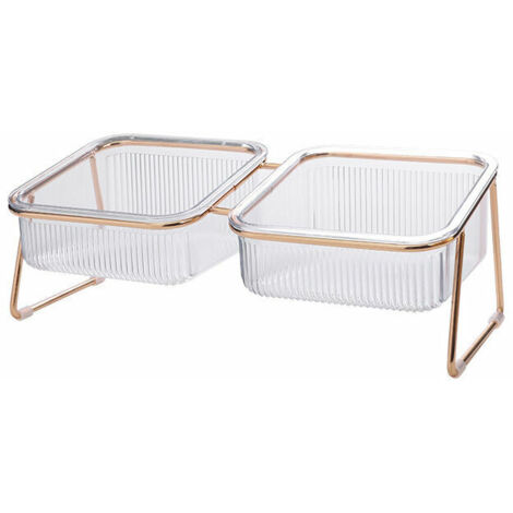Gamelle et écuelle pour chat bol unique Gamelle pour chat avec support surélevé, inclinaison 15°, transparente antidérapante, pour la nourriture et l'eau