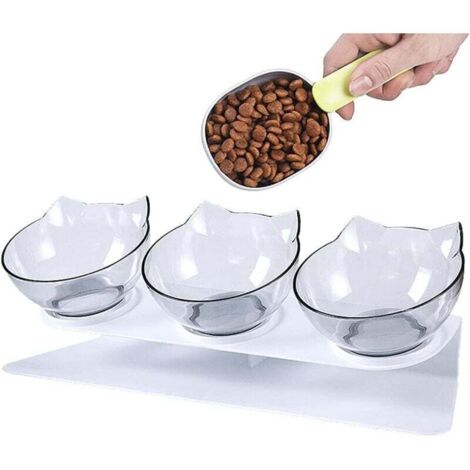 Gamelle haute pour chat, gamelle pour chaton, gamelle anti-vomissement, gamelle inclinable pour chat, 3 gamelles (gamelles non incluses)