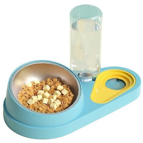 Gamelle inclinée surélevée pour chien avec distributeur automatique d'eau, bol repas pour animal de compagnie, design ergonomique, antidérapant, idéal petit chien et chat.