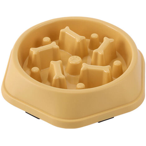 Gamelle jaune pour chien, gamelle anti-ballonnements, gamelle interactive