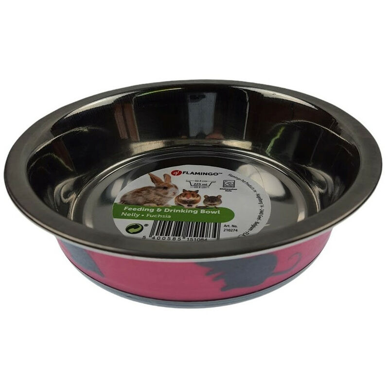 Gamelle Nelly. taille ø12.3 cm, 225 ml. couleur fuchsia. pour rongeur.