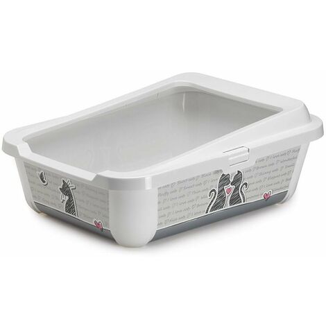 Gamelle ouverte en plastique pour chat avec bord amovible Ligne Con Amore