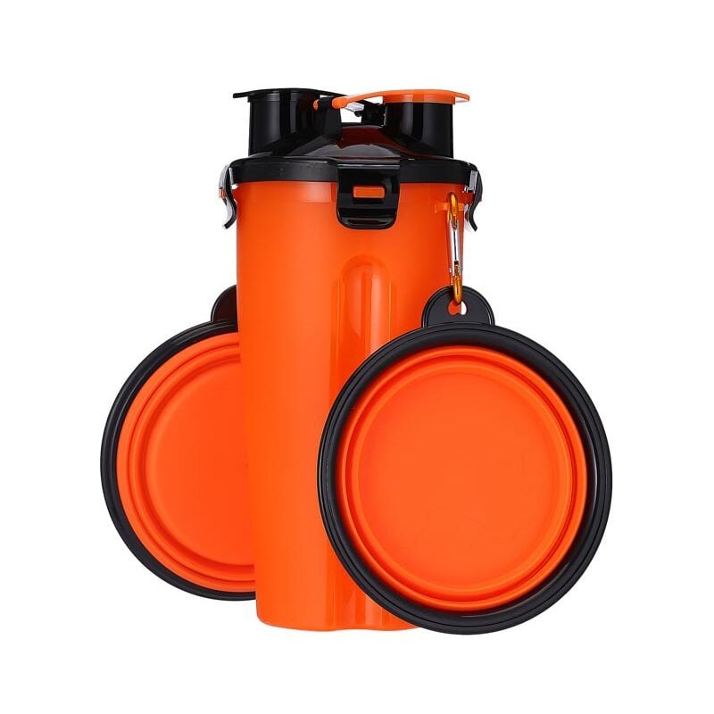 Gamelle portable pour animaux de compagnie pour les sorties, bouteille d'eau pliable avec couvercle anti-fuite de grande capacité adaptée aux voyages