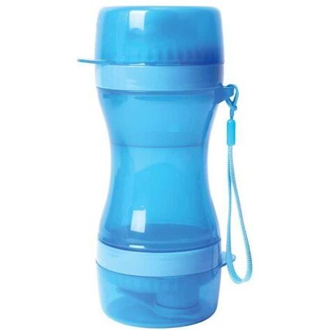 Gamelle pour Chat, Bol, Eau, gourde2 en 1 Eau croquettes pour Chien et Chat 610 ML Bleu - Portable et légère - Facilement transportable pour Les Voyages et Les randonnée