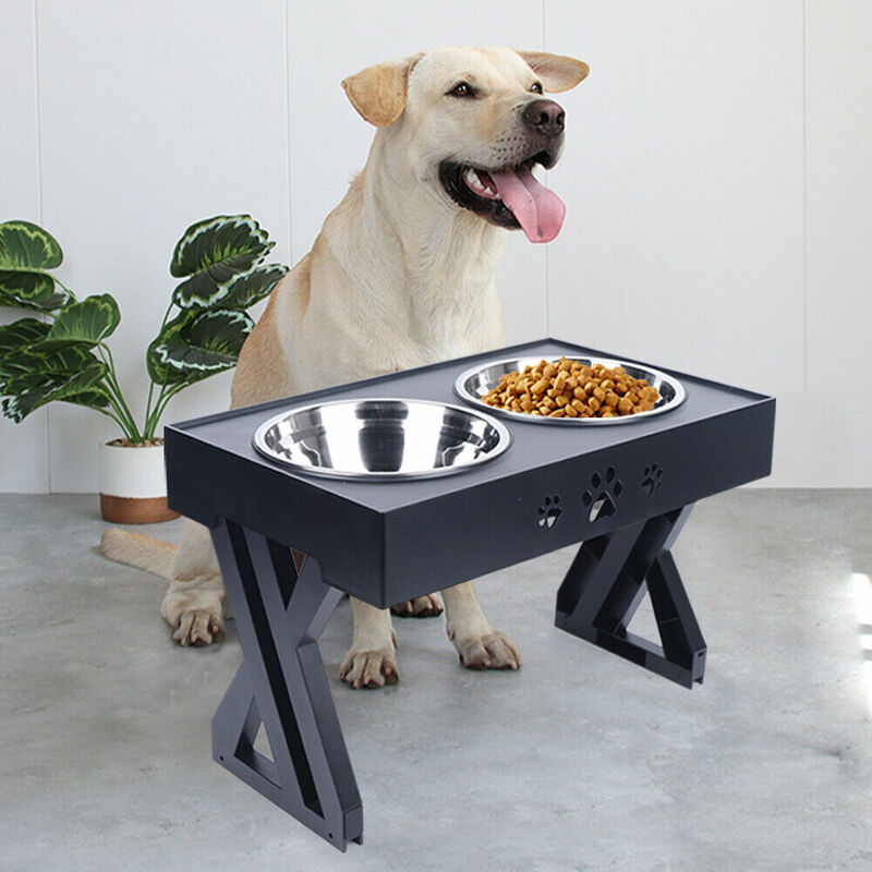 Gamelle pour chien Animaux de compagnie Table élévatrice Barre d'alimentation pour chats Table réglable avec 2 bols