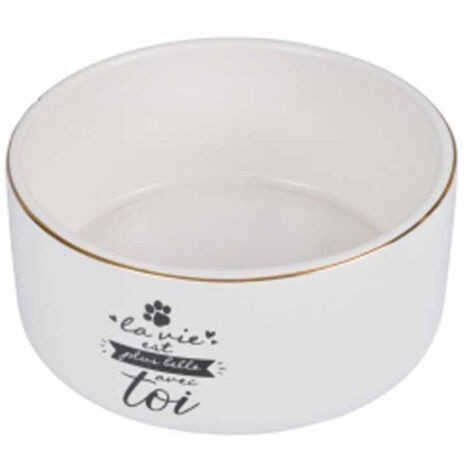 Gamelle pour Chien & Chat "La belle Vie" 13cm Blanc