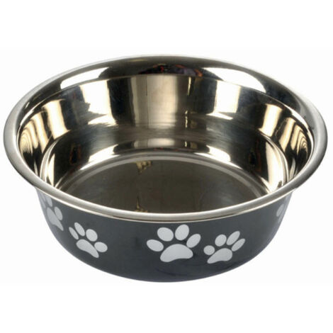Gamelle pour Chien & Chat "Motifs Pattes" 21cm Noir