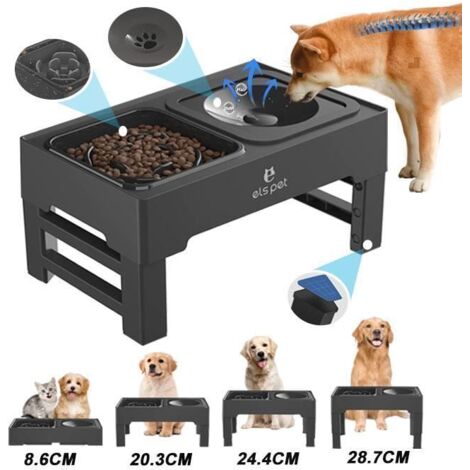Gamelle pour Chien, Gamelle Surélevée 4 Hauteurs RéGlables pour Petits Chien Chat de Compagnie, Moyens et Grands, Gamelle Chat